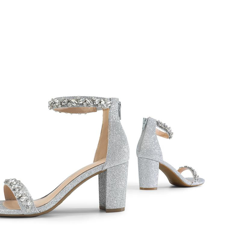 Dream Pairs Women'S Ankle-Strap Rhinestone Chunky Heel Sandals