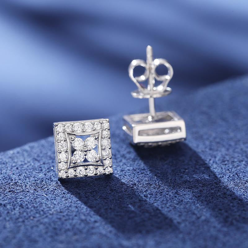 Synthetic Moissanite Earrings Square Earrings