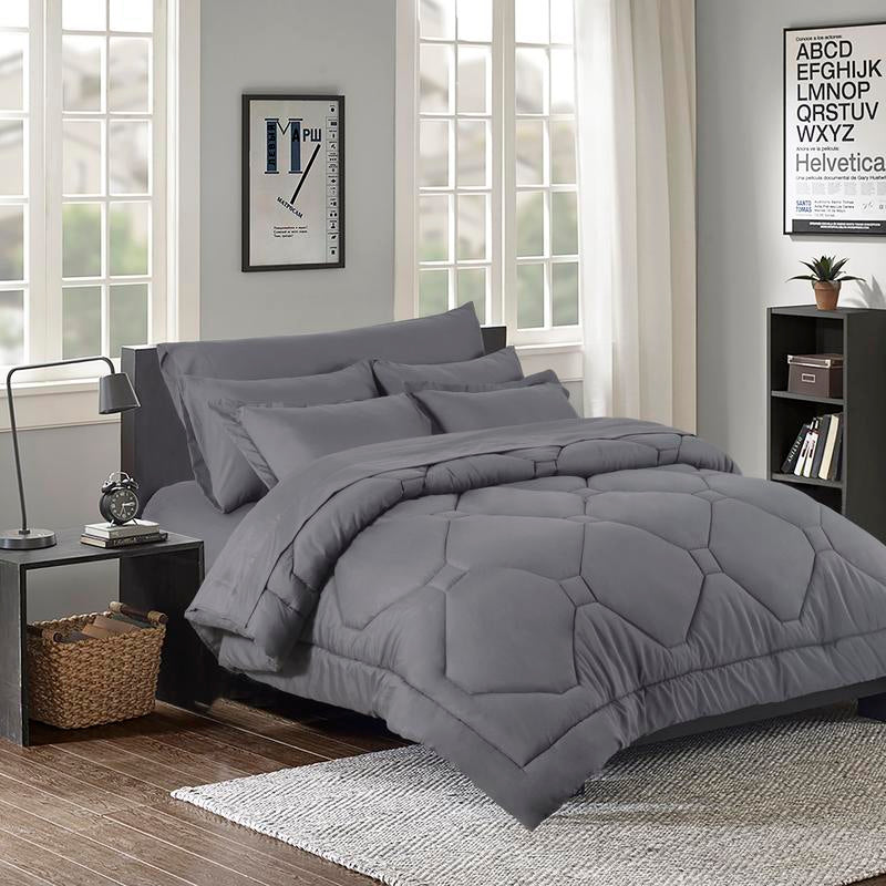 8PCS Modern Comforter Set with Sheets All Season Bed in a Bag