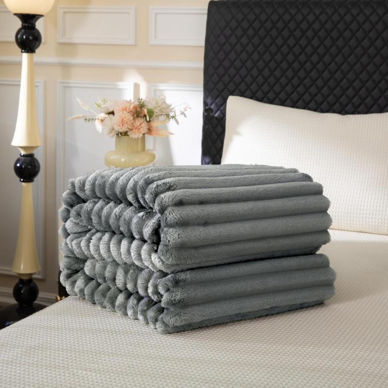 Solid Color Fuzzy Blanket, Soft Comfortable Warm Throw Blanket, Bedroom Blanket