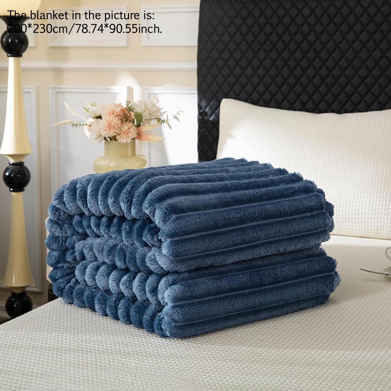 Solid Color Fuzzy Blanket, Soft Comfortable Warm Throw Blanket, Bedroom Blanket