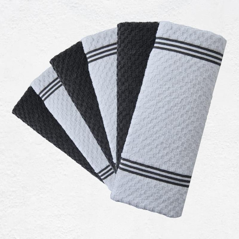 Premium Kitchen Towels - Set of 6, Cotton Absorbent Dishwasher Towels