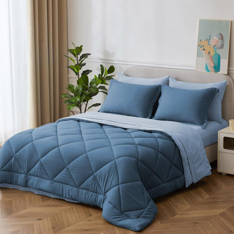 8PCS Modern Comforter Set with Sheets All Season Bed in a Bag