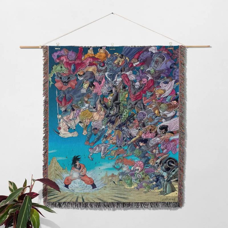 Dragon Ball Woven Throw Blanket Tapestry, Anime Blanket, Trending Blanket