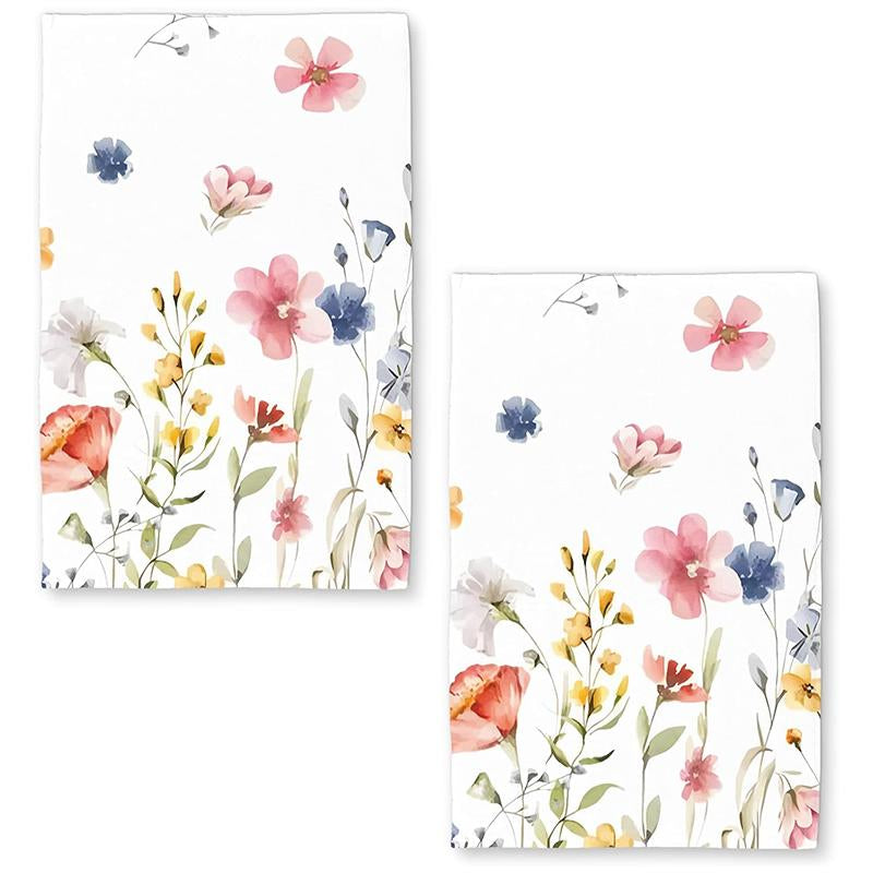 Floral Kitchen Towels Set of 2 Dish Towels Kitchen Hand Towels