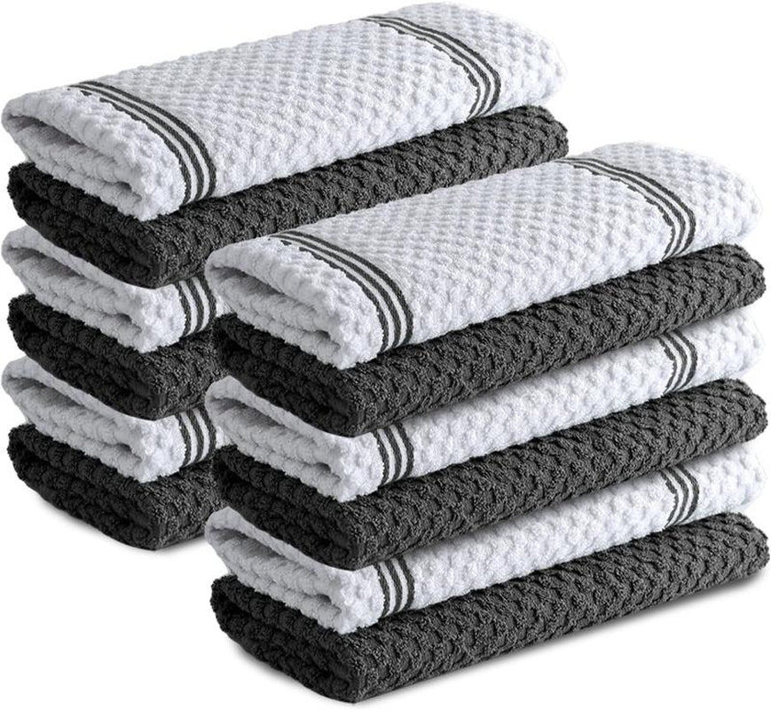 Premium Kitchen Towels - Set of 6, Cotton Absorbent Dishwasher Towels