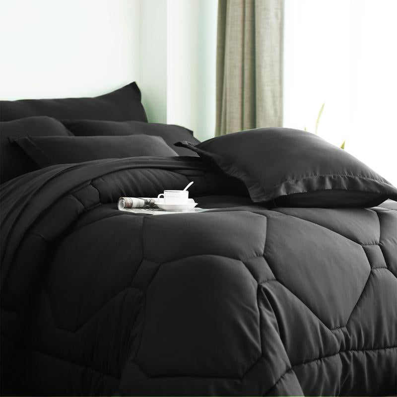 8PCS Modern Comforter Set with Sheets All Season Bed in a Bag