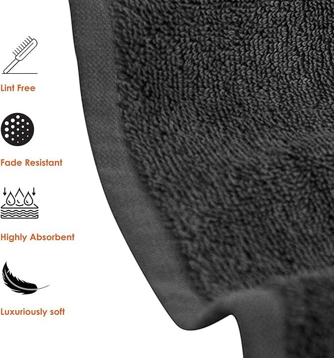 100% Cotton Bath Towels Set of 6-24X48 Inch Ultra Soft Large Bath Towel - Set Pack of 6