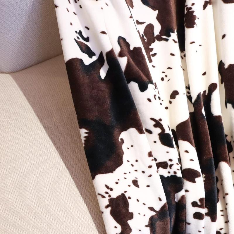 Cow Print Flannel Blanket Halloween Decor Soft Comfy Warm Throw Blanket Napping Blanket - 40"X50"