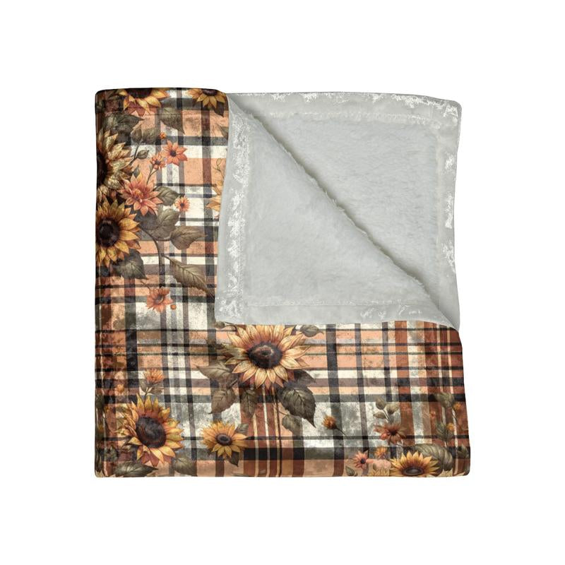 Sunflower Plaid Checkered Blanket