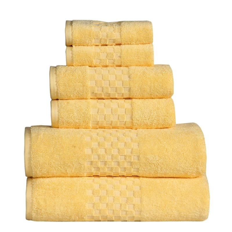 100% Cotton 6 - Piece LUNA Bath Towel Set Hand