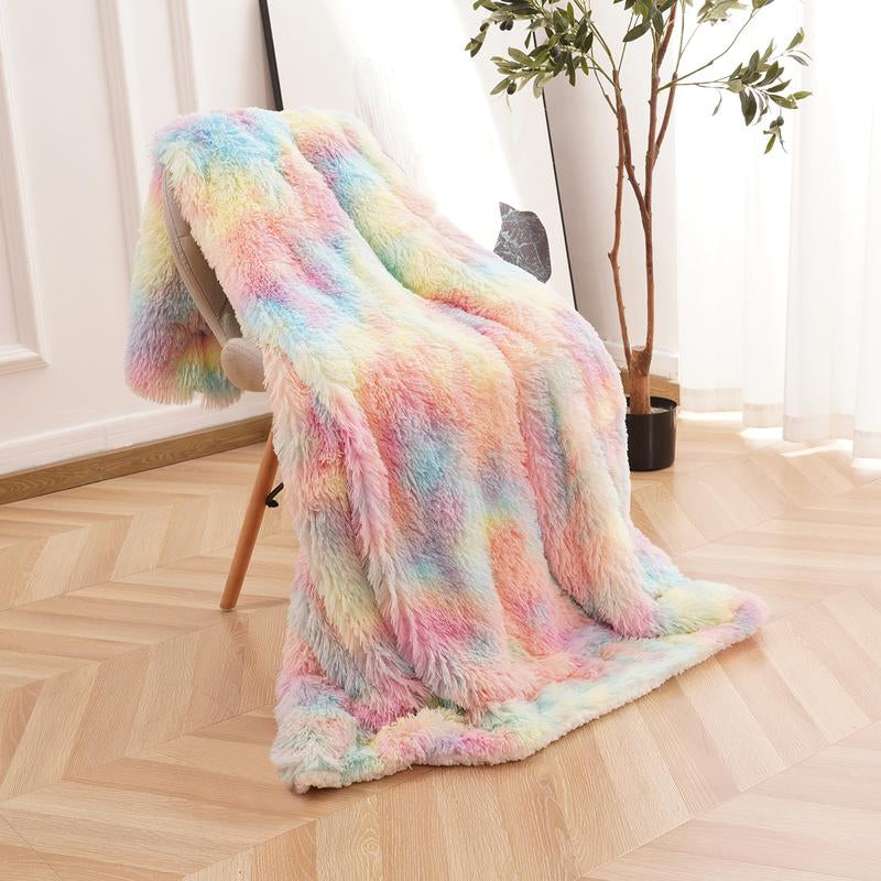 Plush Fluffy Soft Rainbow Blankets