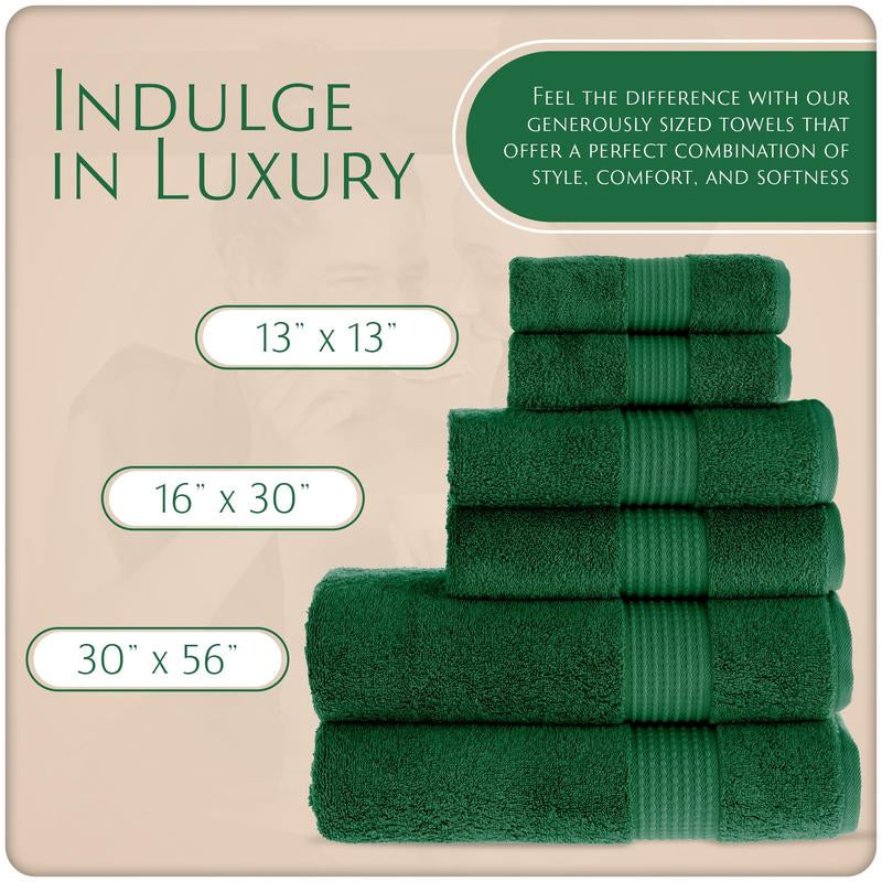 Maura Basics Performance Turkish Bath Towels Set with Hanging Loop.