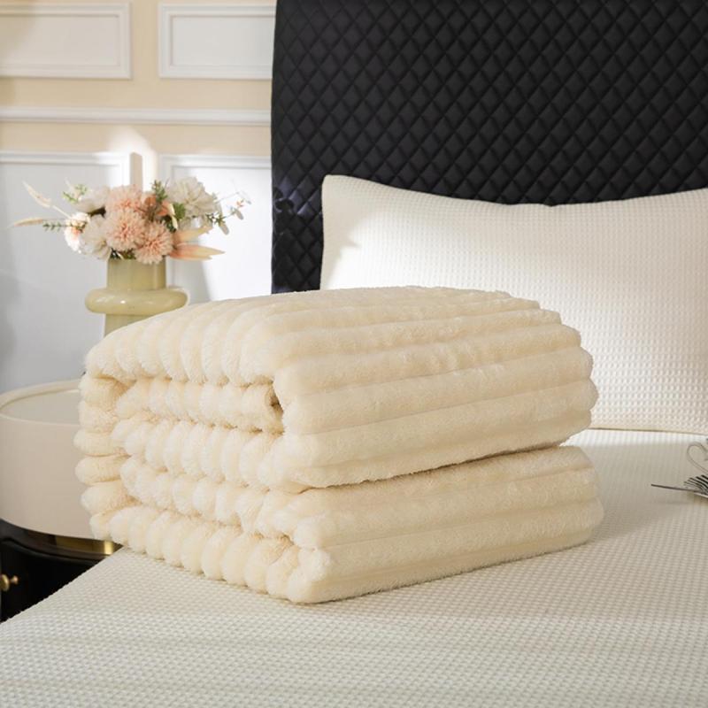 Solid Color Fuzzy Blanket, Soft Comfortable Warm Throw Blanket, Bedroom Blanket