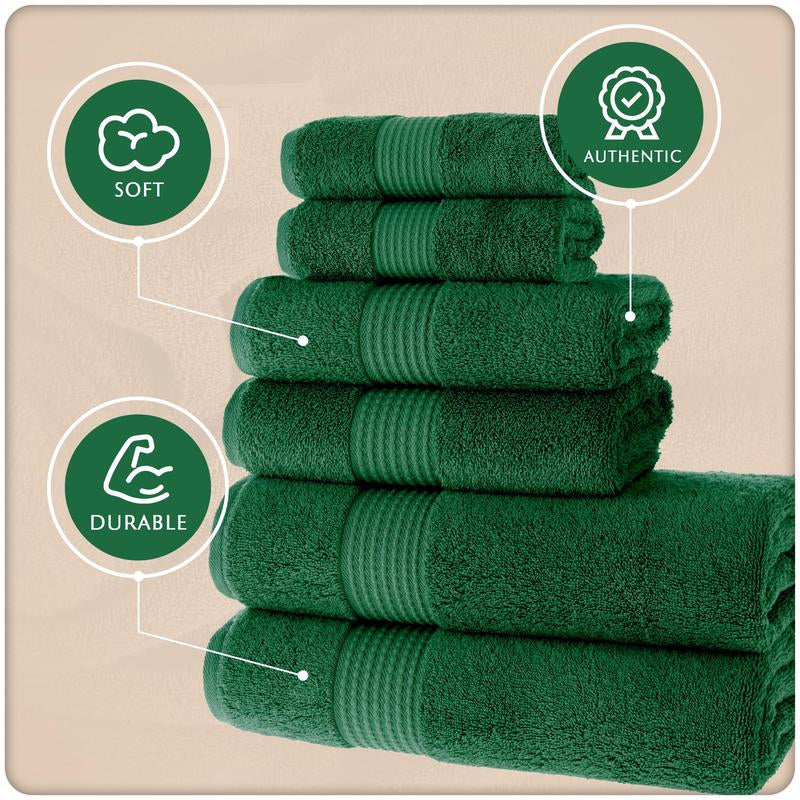 Maura Basics Performance Turkish Bath Towels Set with Hanging Loop.