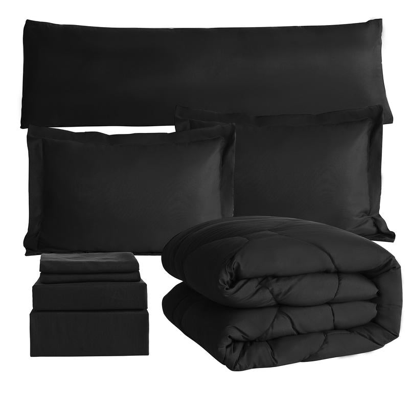 8PCS Modern Comforter Set with Sheets All Season Bed in a Bag