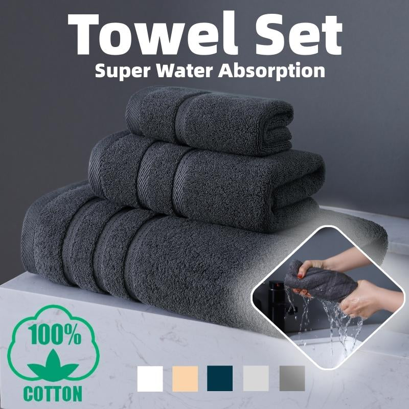 Luxury Towel Set - Bath Towels, Hand Towels, Washcloths, 100% Cotton, Soft & Absorbent Bathroom Towels