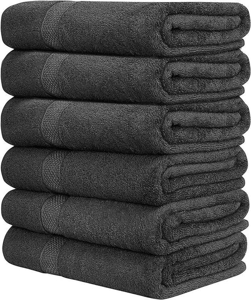 100% Cotton Bath Towels Set of 6-24X48 Inch Ultra Soft Large Bath Towel - Set Pack of 6 