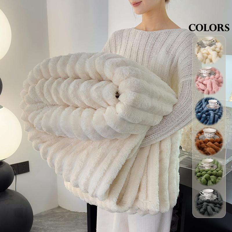 Solid Color Fuzzy Blanket, Soft Comfortable Warm Throw Blanket, Bedroom Blanket