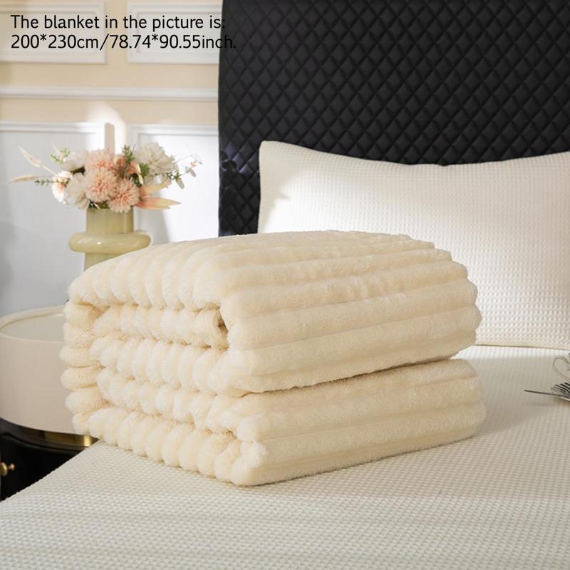 Solid Color Fuzzy Blanket, Soft Comfortable Warm Throw Blanket, Bedroom Blanket