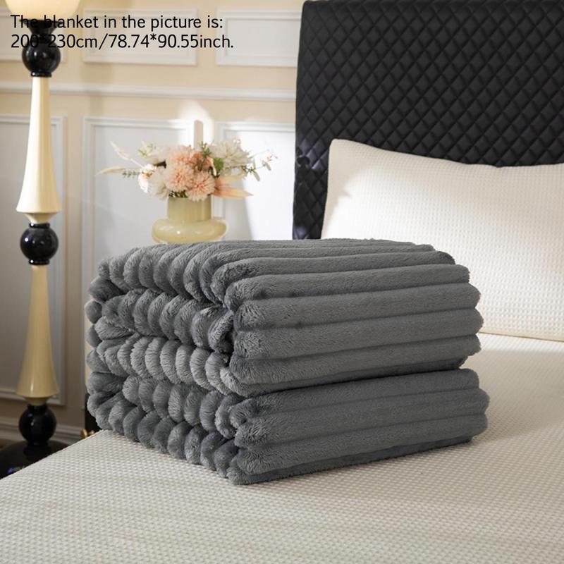 Solid Color Fuzzy Blanket, Soft Comfortable Warm Throw Blanket, Bedroom Blanket