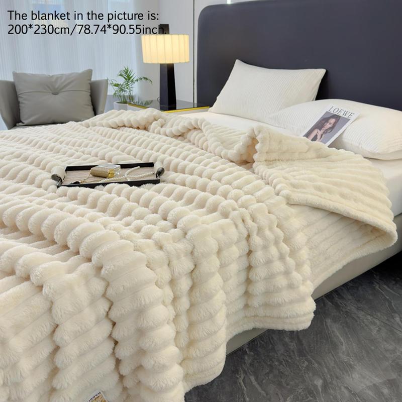 Solid Color Fuzzy Blanket, Soft Comfortable Warm Throw Blanket, Bedroom Blanket