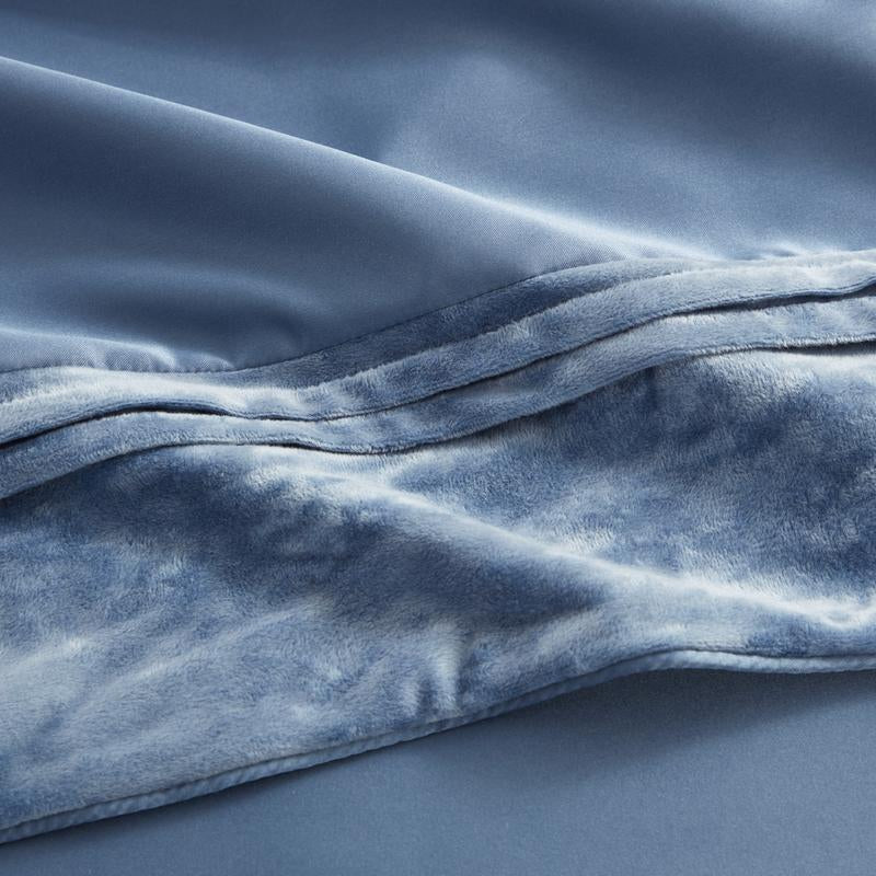 Sweet Home Collection Luna 7 Piece Crushed Velvet Bedding Set - Navy/Silver/Ivory - Queen/King 