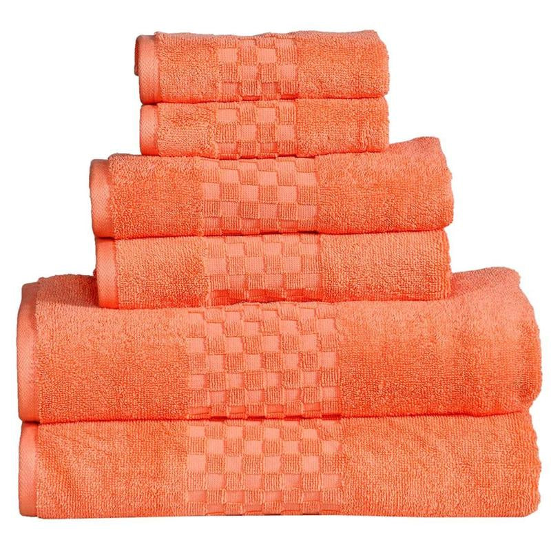 100% Cotton 6 - Piece LUNA Bath Towel Set Hand