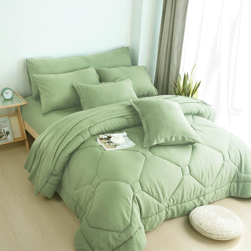 8PCS Modern Comforter Set with Sheets All Season Bed in a Bag