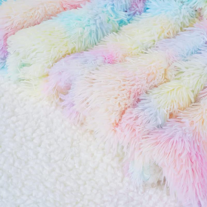 Plush Fluffy Soft Rainbow Blankets