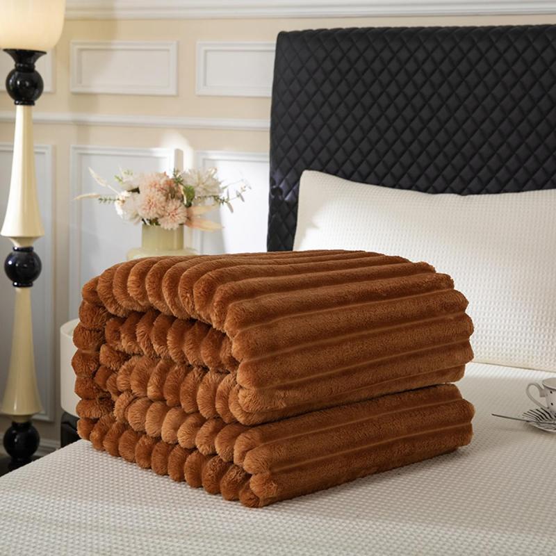 Solid Color Fuzzy Blanket, Soft Comfortable Warm Throw Blanket, Bedroom Blanket