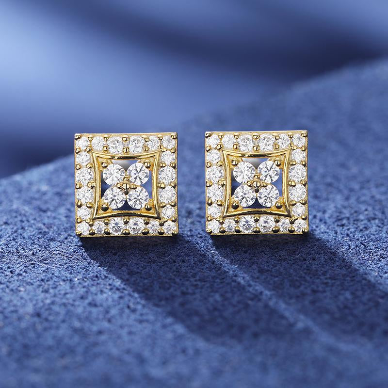 Synthetic Moissanite Earrings Square Earrings 