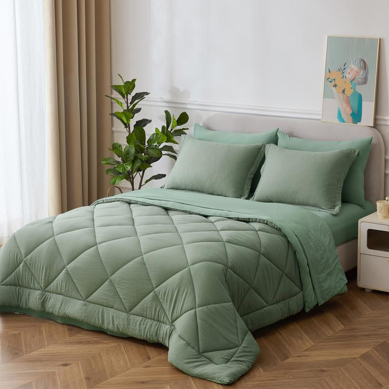8PCS Modern Comforter Set with Sheets All Season Bed in a Bag