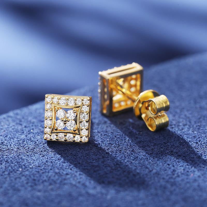 Synthetic Moissanite Earrings Square Earrings 