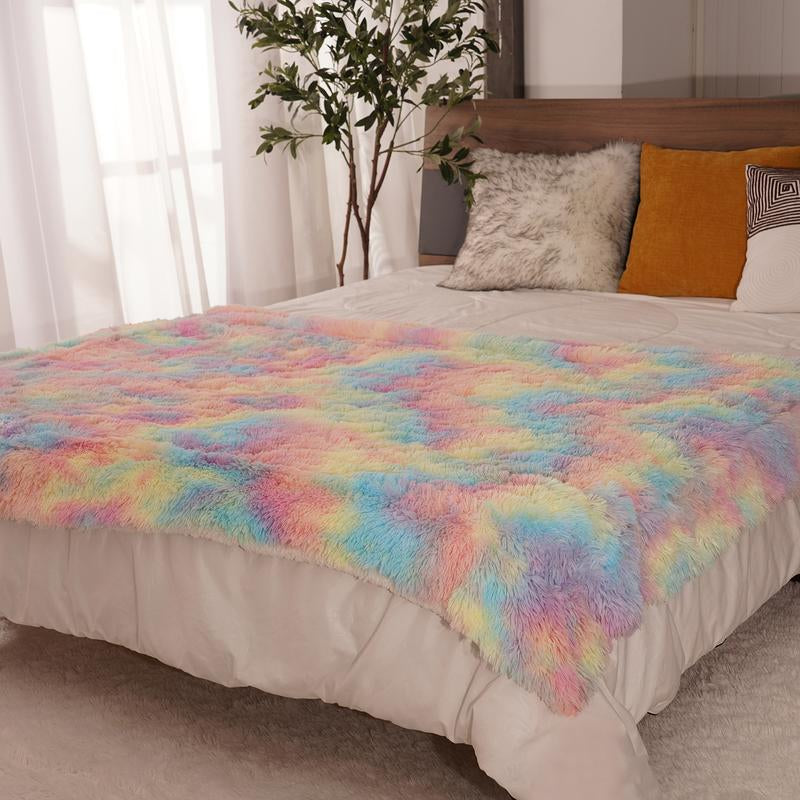 Plush Fluffy Soft Rainbow Blankets