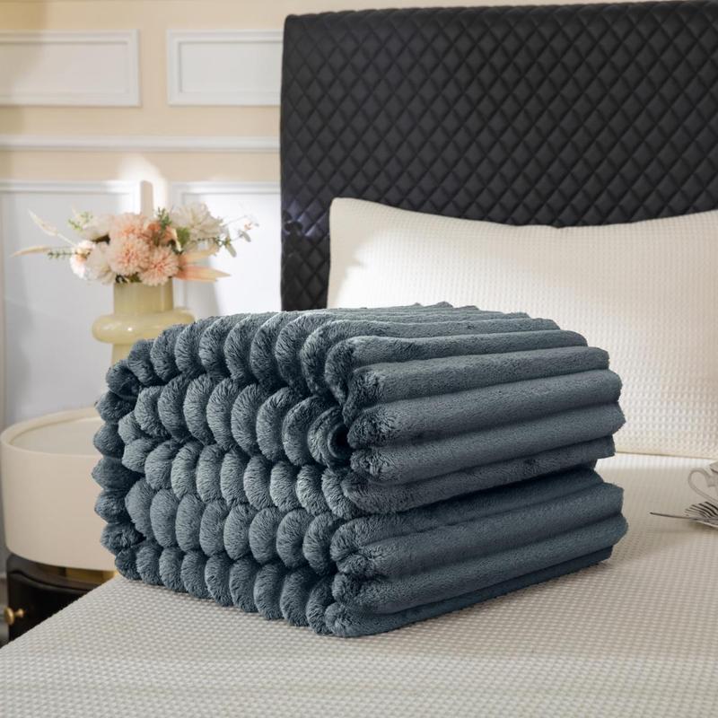 Solid Color Fuzzy Blanket, Soft Comfortable Warm Throw Blanket, Bedroom Blanket
