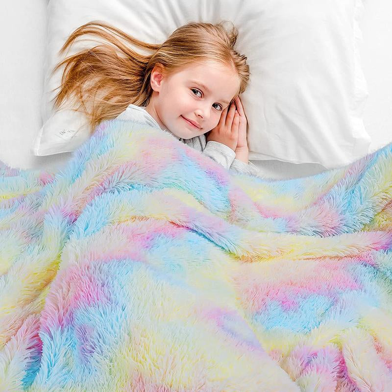 Plush Fluffy Soft Rainbow Blankets
