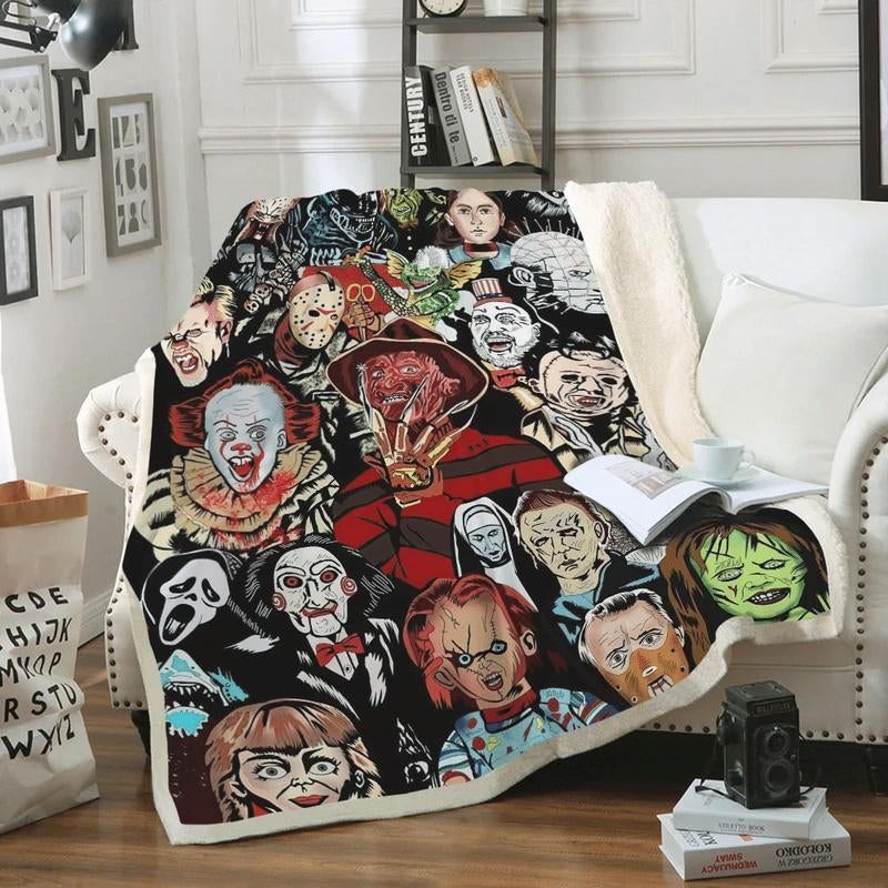 Halloween Horror Movie Characters Blanket Ver4 Horror Movie Blanket