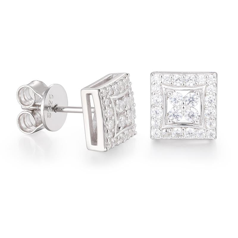 Synthetic Moissanite Earrings Square Earrings 