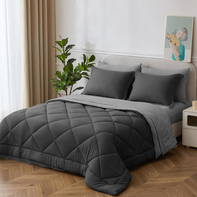 8PCS Modern Comforter Set with Sheets All Season Bed in a Bag