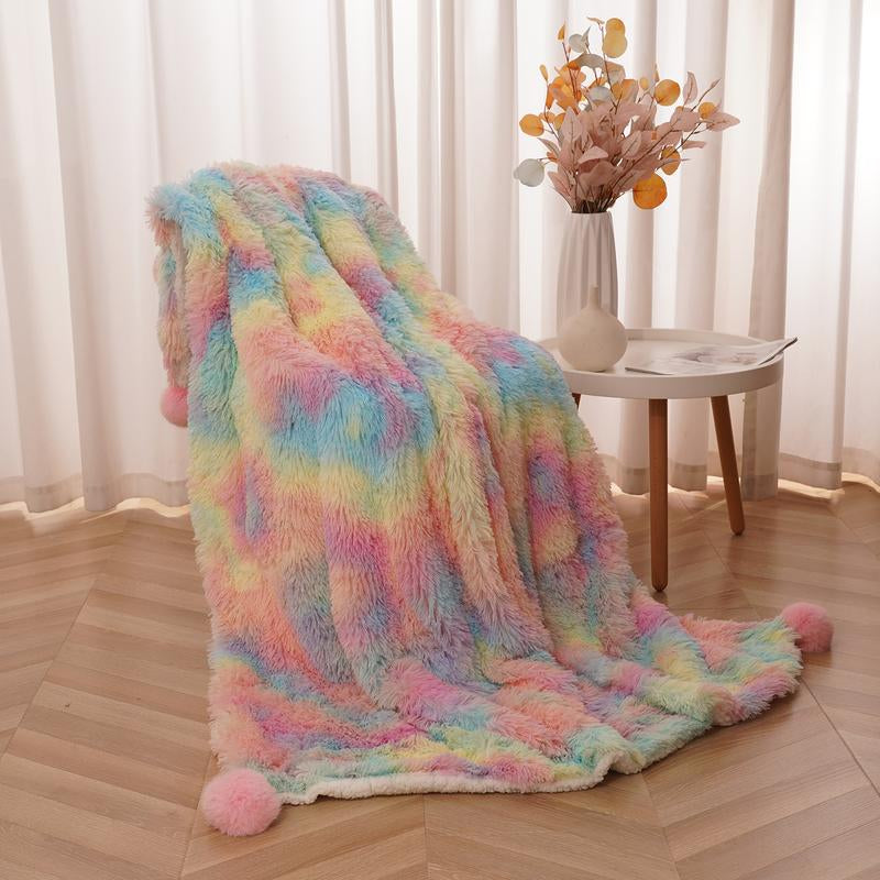 Plush Fluffy Soft Rainbow Blankets