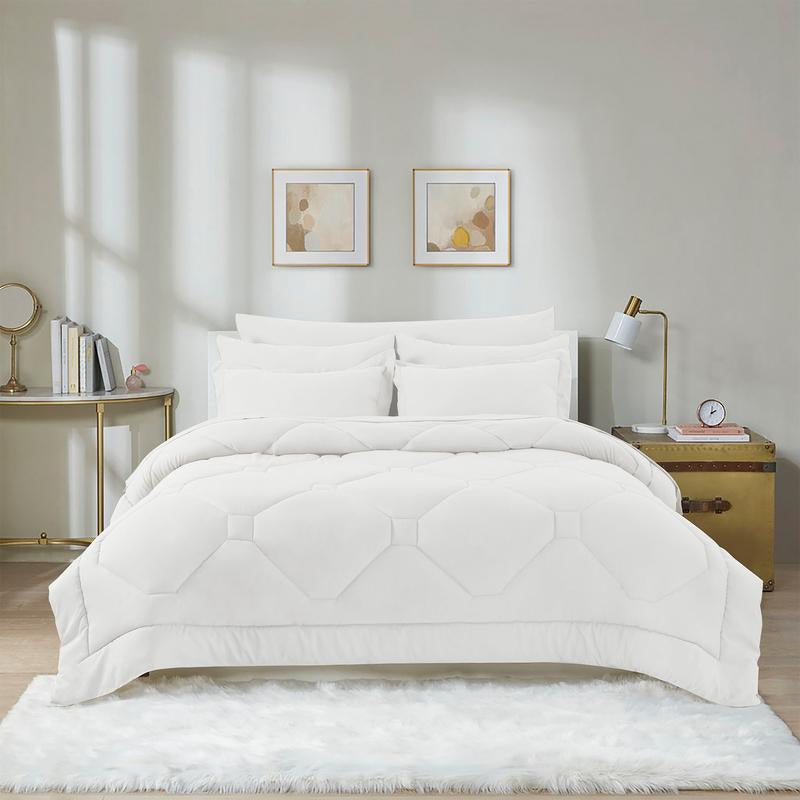 8PCS Modern Comforter Set with Sheets All Season Bed in a Bag