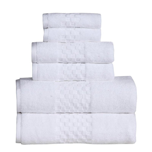 100% Cotton 6 - Piece LUNA Bath Towel Set Hand