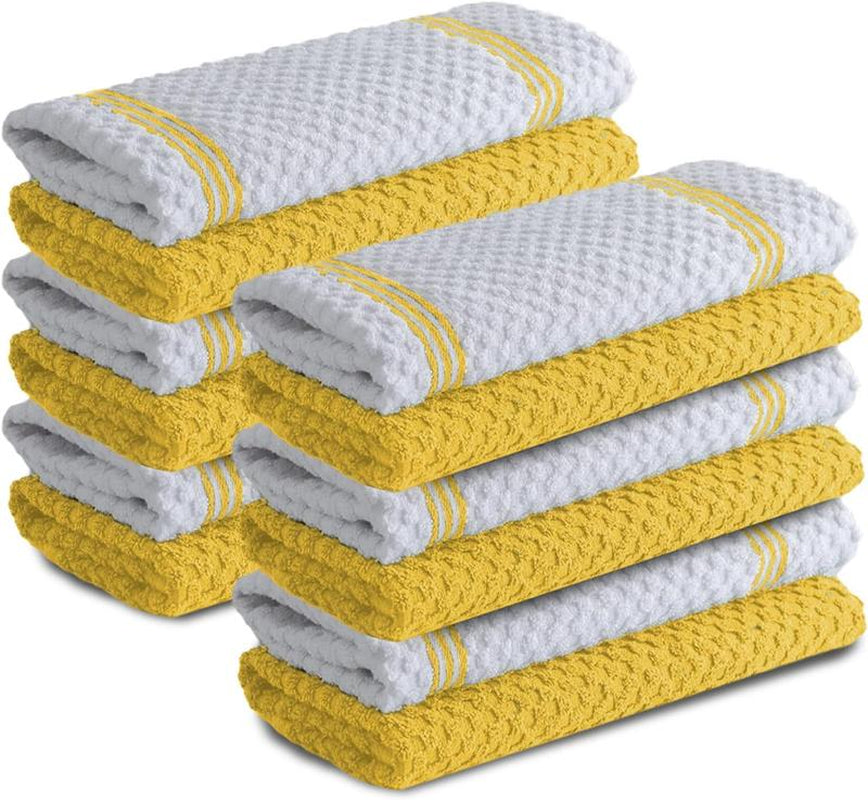 Premium Kitchen Towels - Set of 6, Cotton Absorbent Dishwasher Towels 
