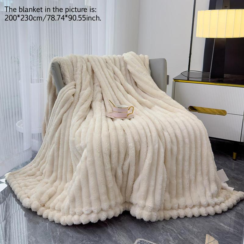 Solid Color Fuzzy Blanket, Soft Comfortable Warm Throw Blanket, Bedroom Blanket