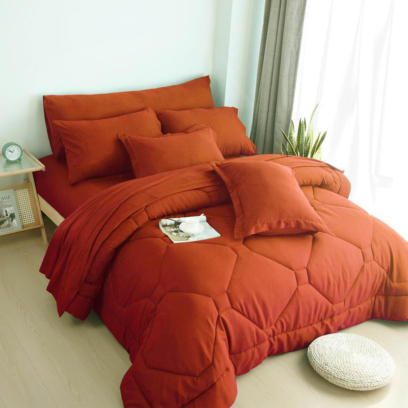 8PCS Modern Comforter Set with Sheets All Season Bed in a Bag