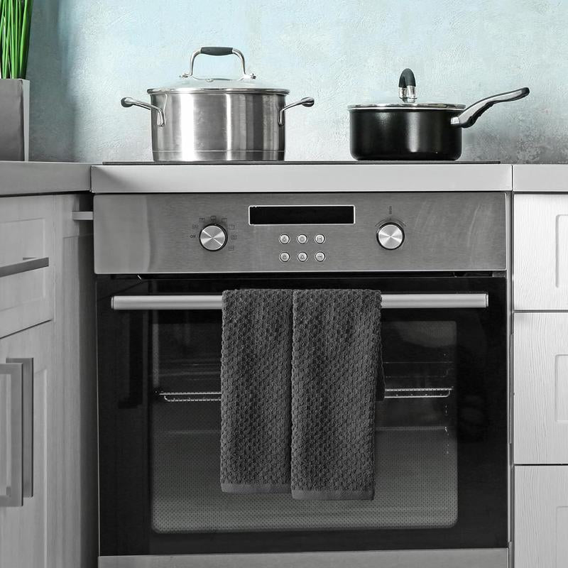 Premium Kitchen Towels - Set of 6, Cotton Absorbent Dishwasher Towels 