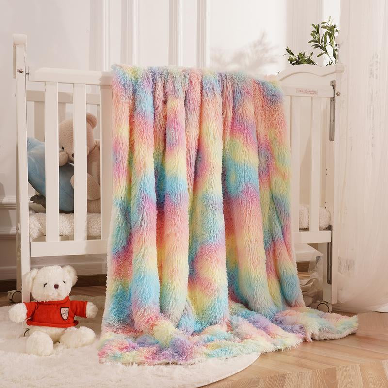 Plush Fluffy Soft Rainbow Blankets